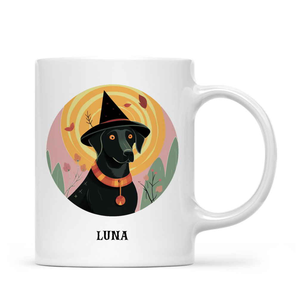 Halloween Dog Mug - Labrador Retriever Dog in Witch Costume Illustration Halloween Mug - Mug_2