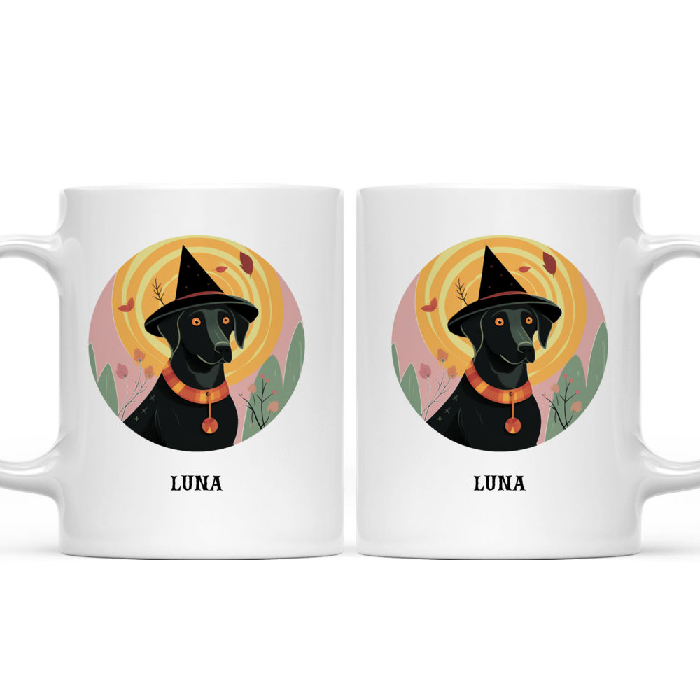 Labrador Retriever Dog in Witch Costume Illustration Halloween Mug