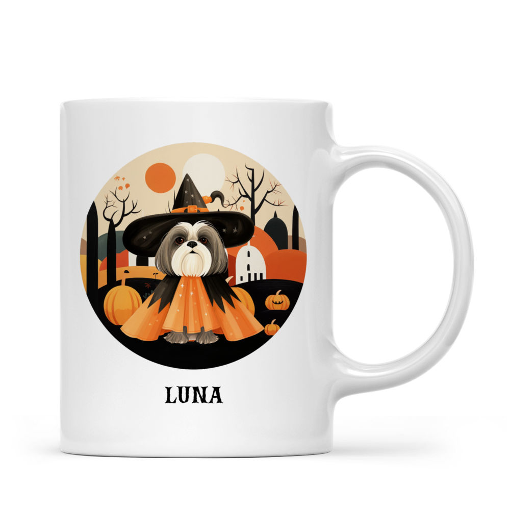 Halloween Dog Mug - Shih Tzu Dog in Witch Costume Halloween Dog Mug - Mug_2