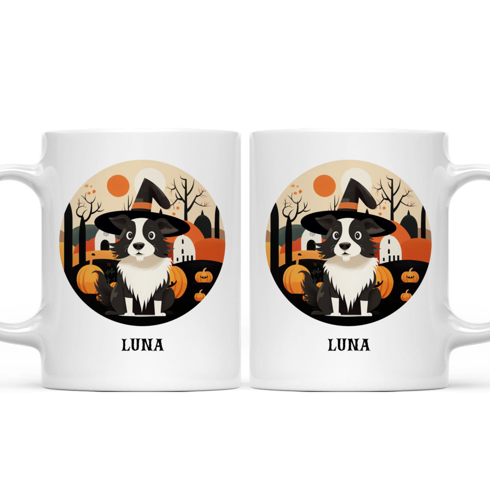 Halloween Dog Mug - Minimal Border Collie Witch Halloween Dog Mug - Mug_3