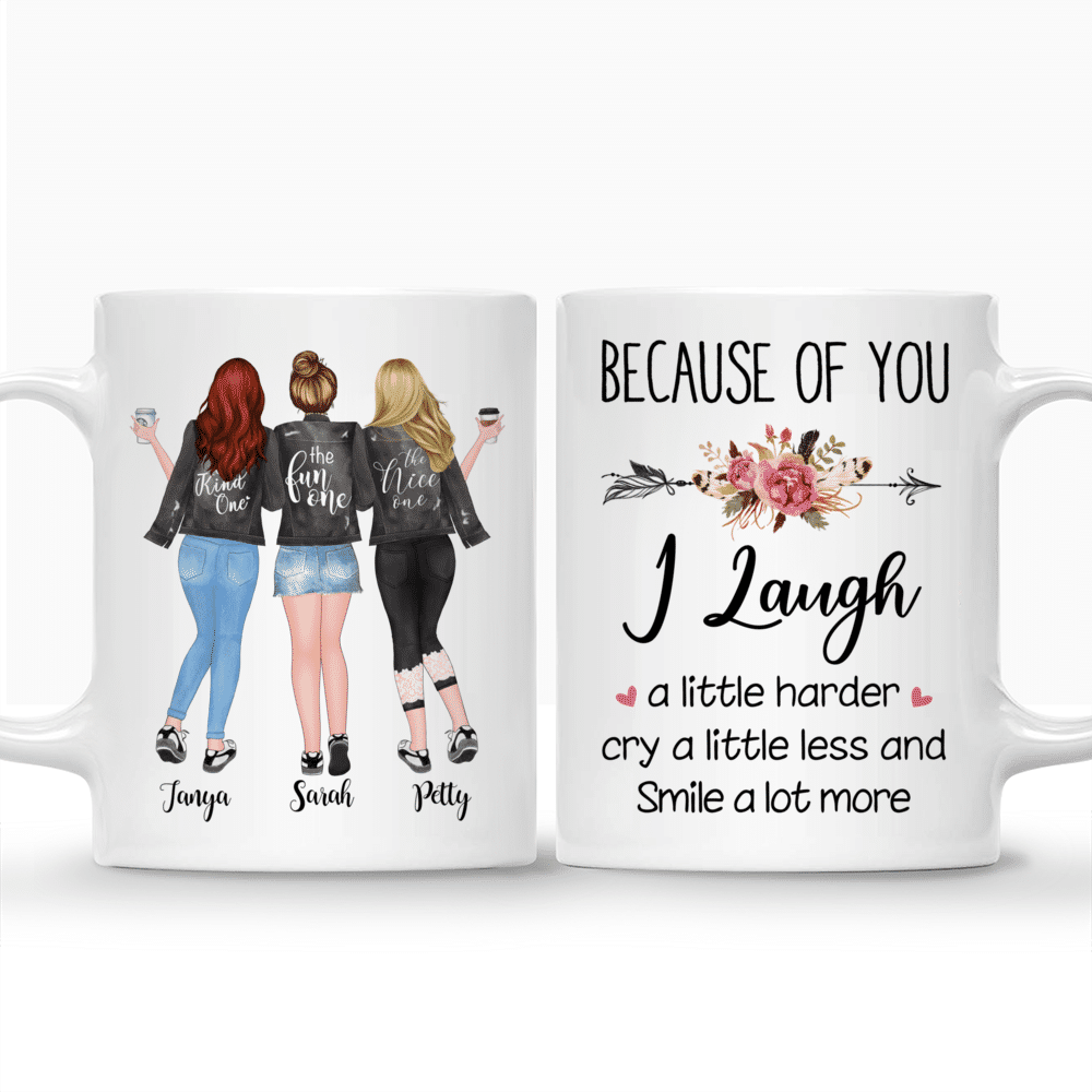 Personalized Sister Mug - Because Of You I Laugh A Little Harder_3