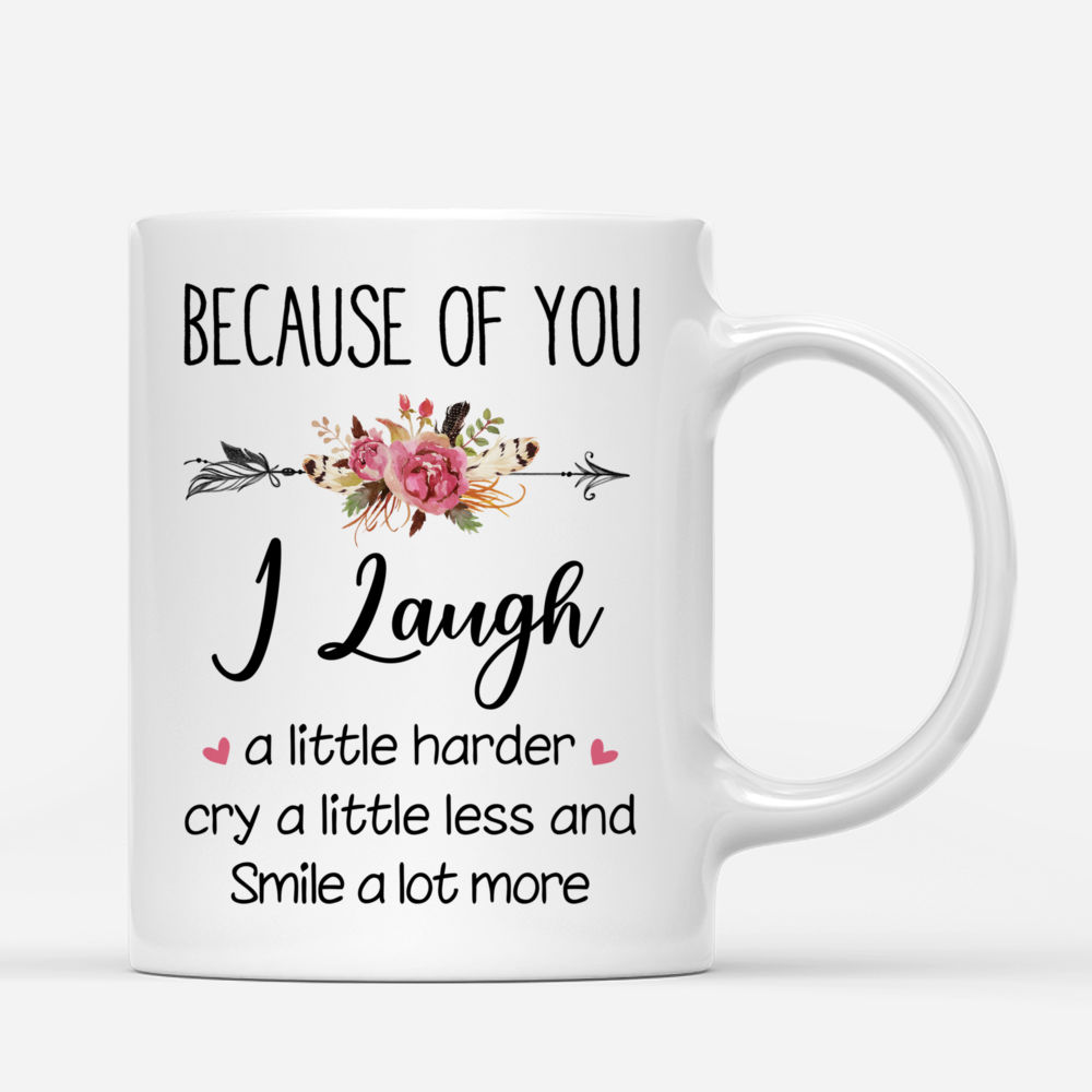 Personalized Sister Mug - Because Of You I Laugh A Little Harder_2