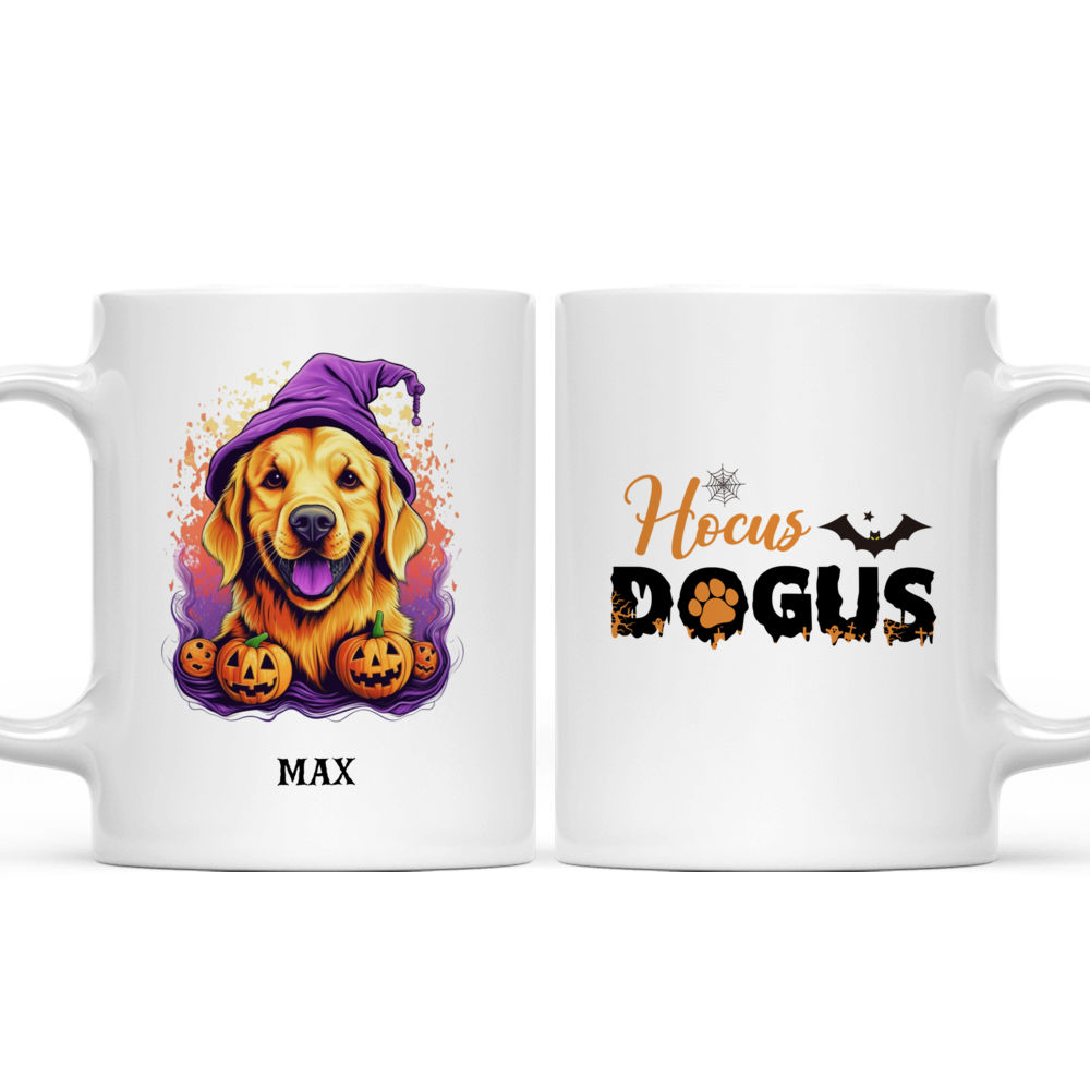 Halloween Dog Mug - Halloween Cute Golden Retriever Dog Mug: Adorable Spooky Artwork! - Mug_3