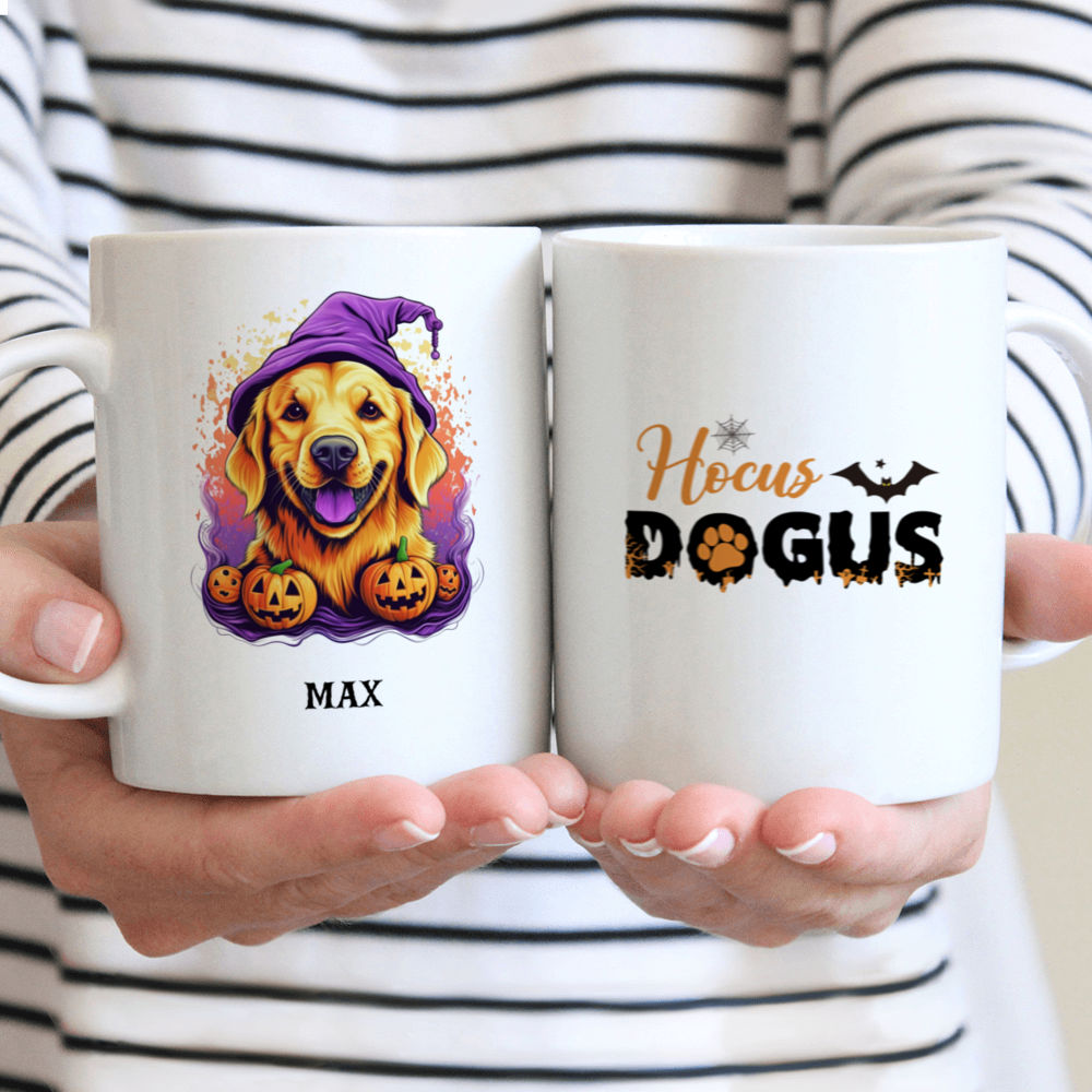 Halloween Dog Mug - Halloween Cute Golden Retriever Dog Mug: Adorable Spooky Artwork! - Mug