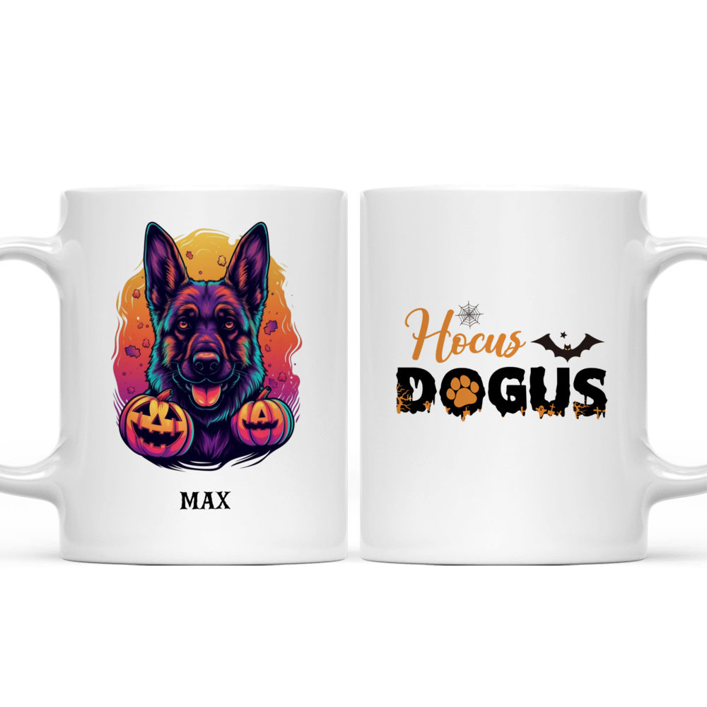 Halloween Dog Mug - Halloween Cute German Shepherd Dog Mug: Adorable Spooky Artwork! - Mug_3