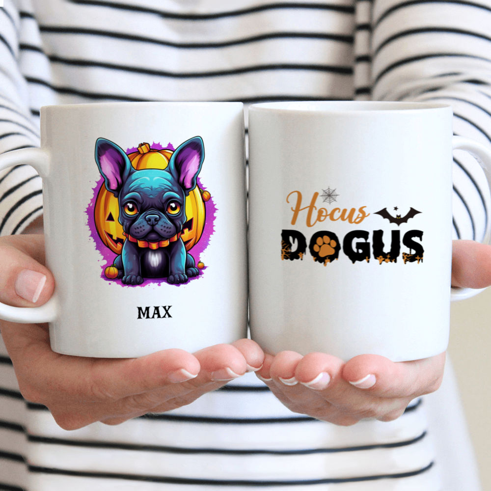 Personalized Mug - Halloween Dog Mug - Halloween Cute French Bulldog Mug: Adorable Spooky Artwork!