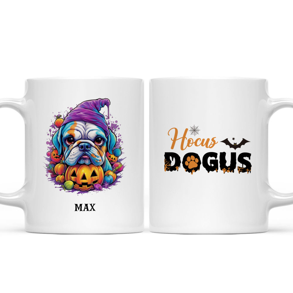 Halloween Cute Bulldog Mug: Adorable Spooky Artwork!