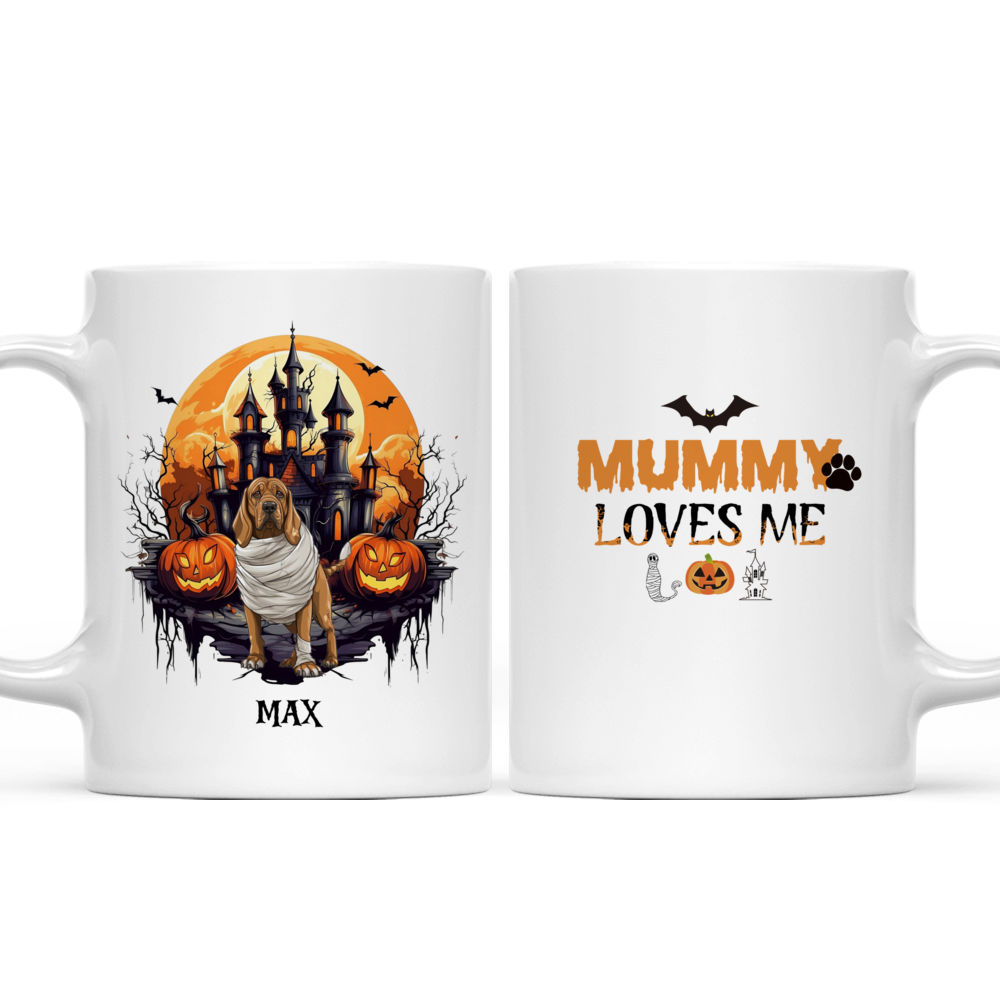 Halloween Dog Mug - Mummy Bloodhound Dog Running Halloween Dog - Mug_3