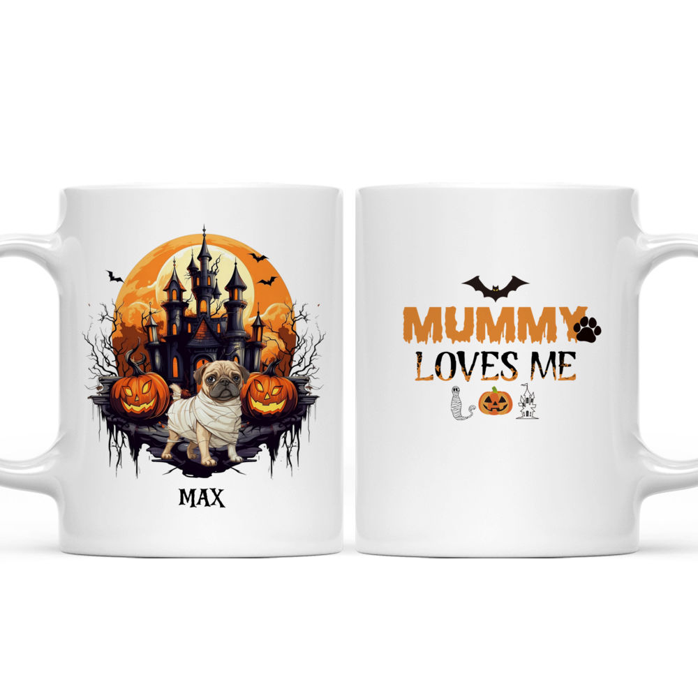 Halloween Dog Mug - Running Pug Mummy Halloween Dog - Mug_3