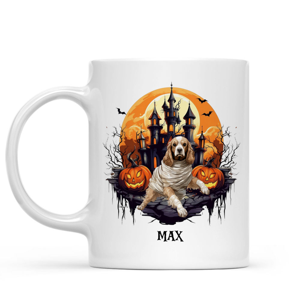 Halloween Dog Mug - Running Mummy English Cocker Spaniel Halloween Dog - Mug_1