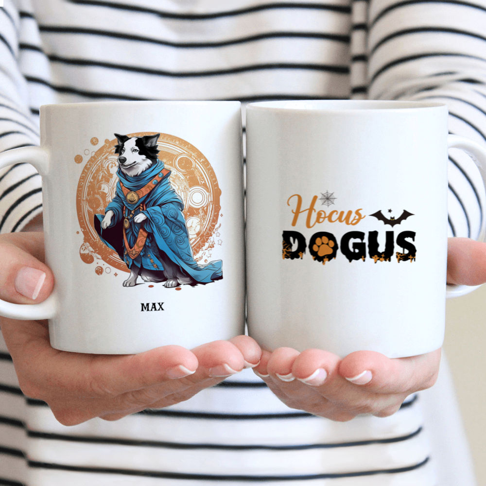 Halloween Dog Mug - Border Collie Sorcerer Comic Book Art - Mug