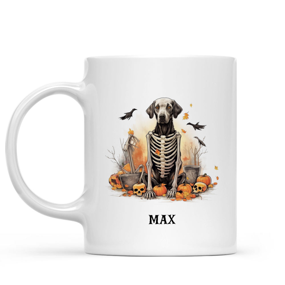 Halloween Dog Mug - Whimsical Skeleton Labrador Retriever Dog Trick or Treat Halloween Dog Mug - Mug_1