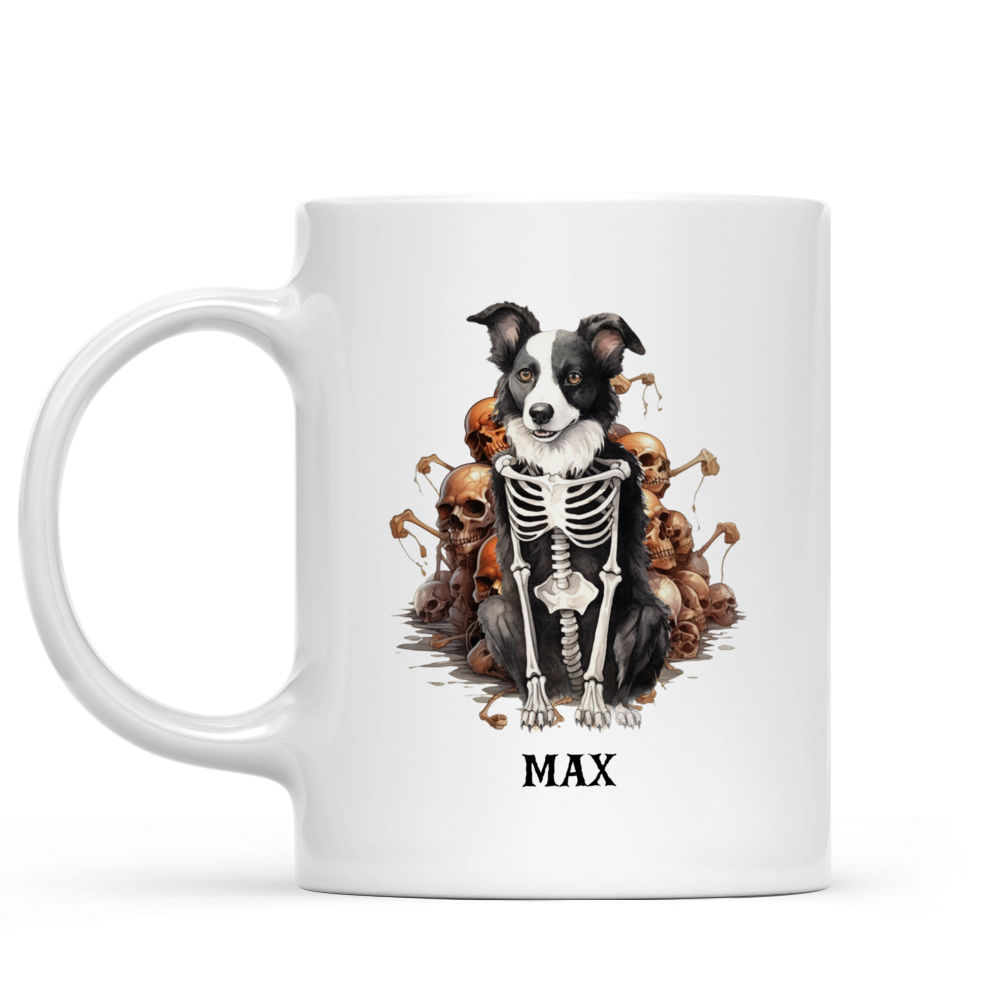 Halloween Dog Mug - Whimsical Trick or Treat Skeleton Border Collie Dog Halloween Mug - Mug_1