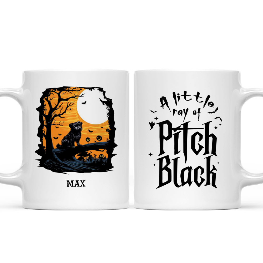 Halloween Dog Mug - Silhouette Shih Tzu Dog on Tree Branch Halloween Mug - Mug_3