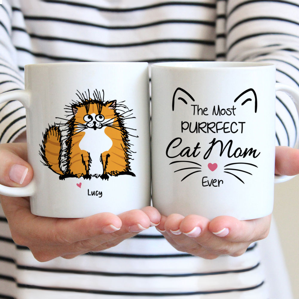 Personalized Mug - The Most Purrfect Cat Mom Ever (Cat Family)