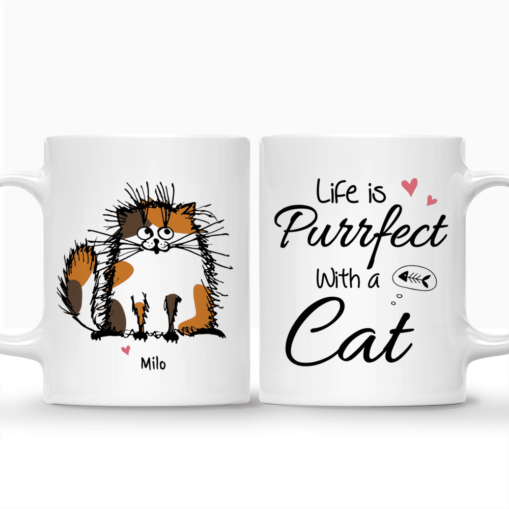 Personalized Mug - Cat Family - Life is purrfect with a Cat_3