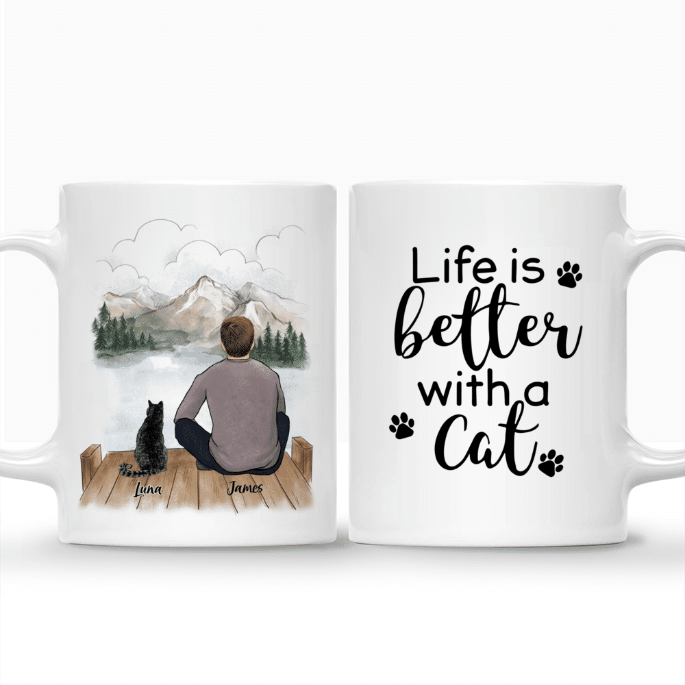 Man and Cats - Life Is Better With Cat - Personalized Mug_3