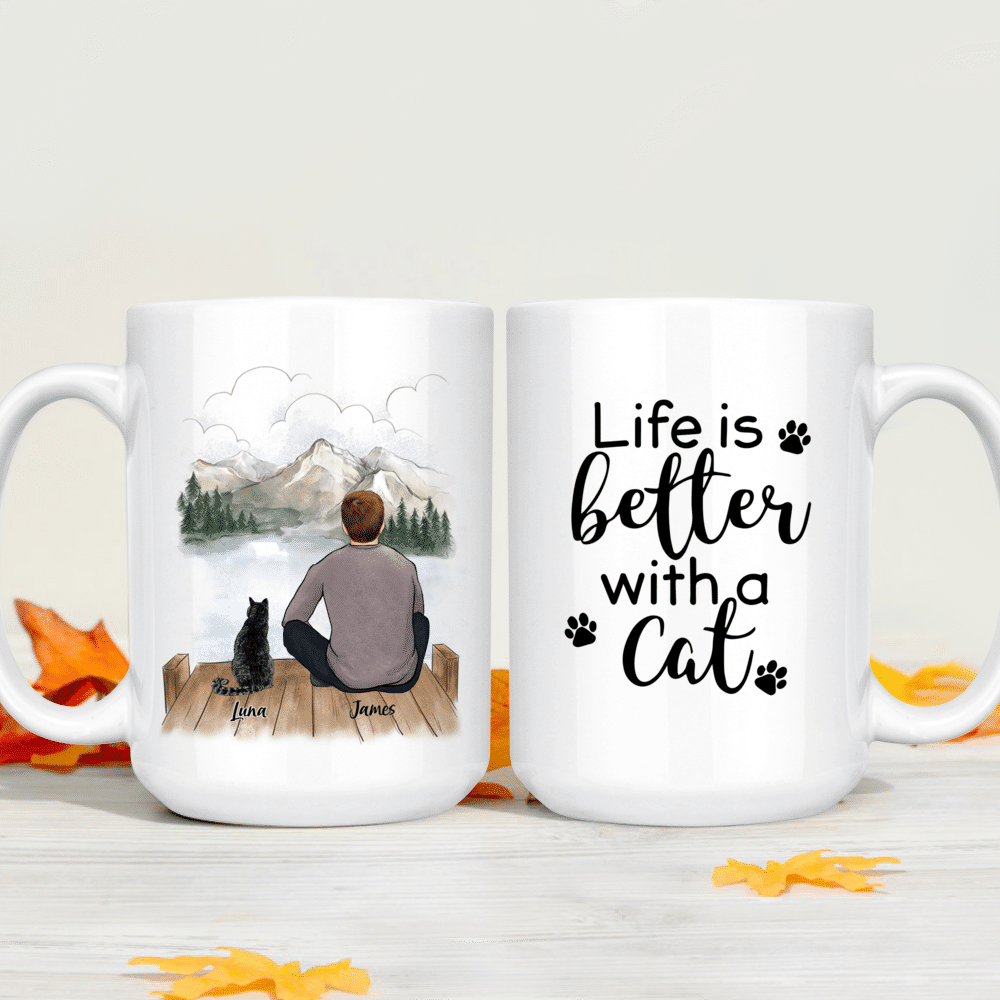 Personalized Mug - Life Is Better With A Cat Custom Cup