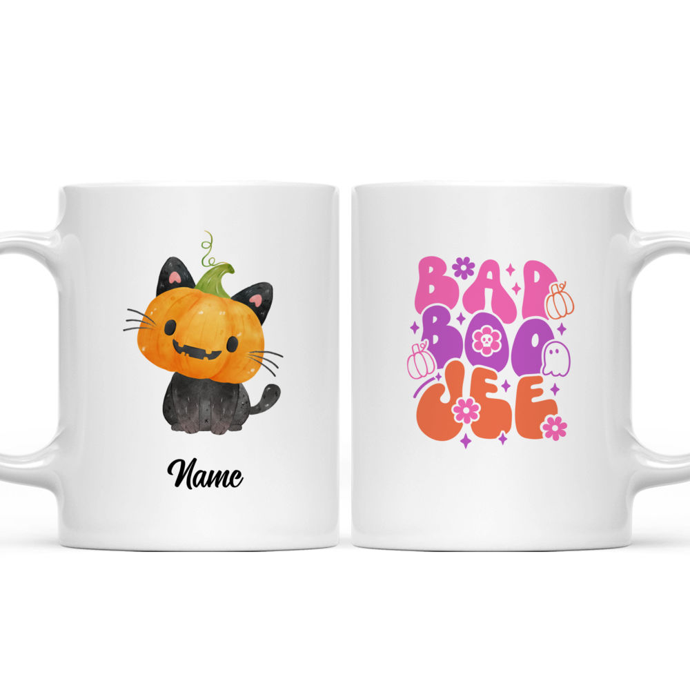 Halloween Mug - Happy Halloween Mug, Halloween Funny Cat  Pumpkin Mug 34589_3