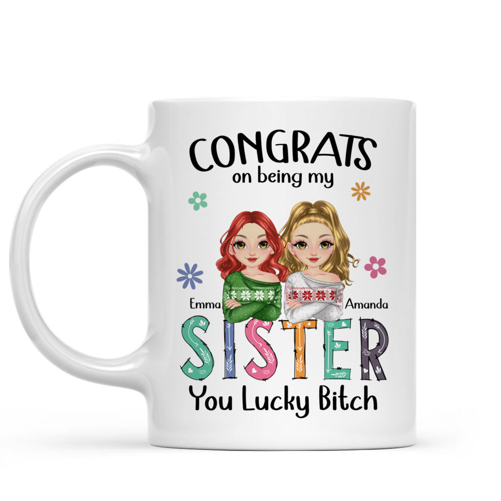 Personalized Mug - Sisters/Friends Mug - Congrats on being my Bestie_1