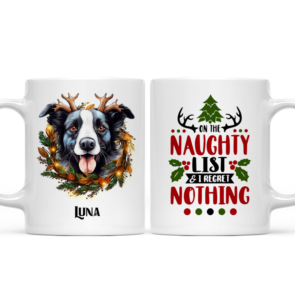 Christmas Dog Mug - Border Collie Dog with Reindeer Antlers Christmas Mug - Mug_3