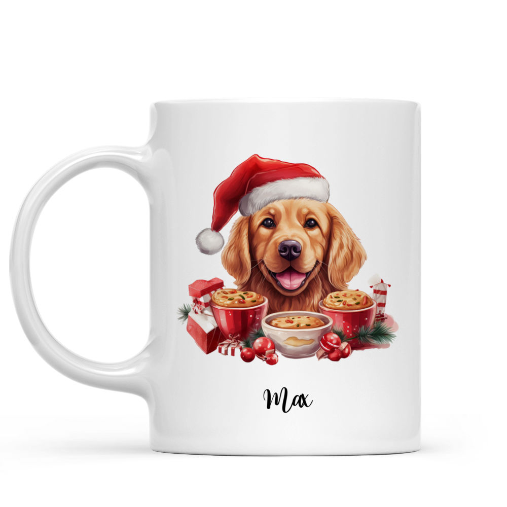 Christmas Dog Mug - Cute Funny Golden Retriever Dog Peeking Christmas Mug - Mug_1