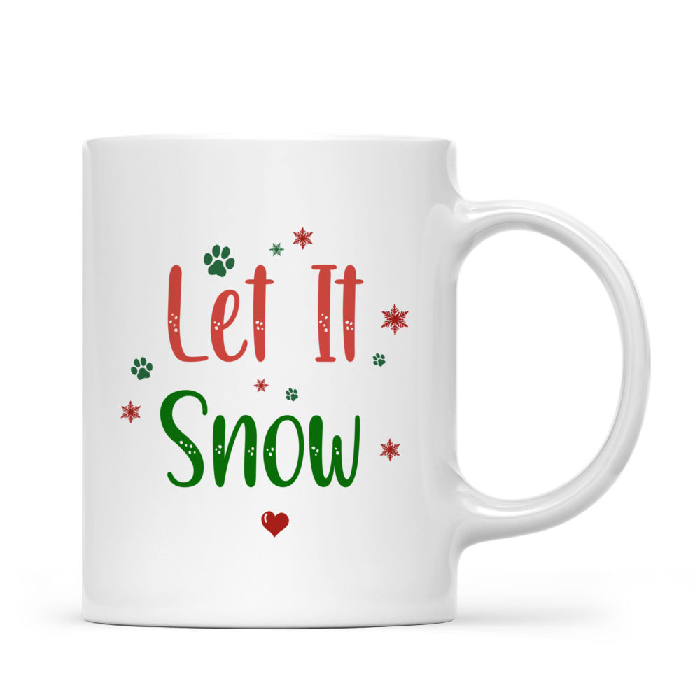 Personalized Mug - Christmas Dog Mug - Golden Retriever Dog with Santa Hat Catching Snow_2
