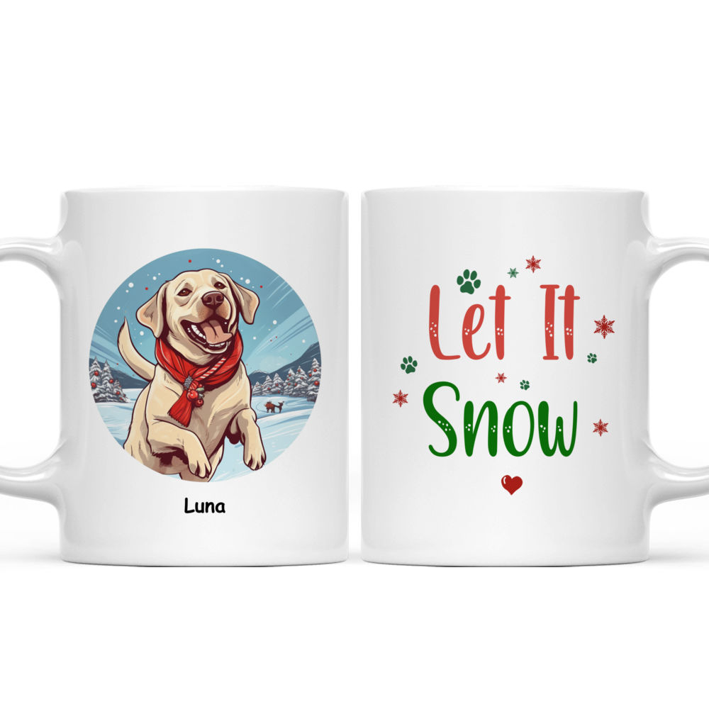 Christmas Dog Mug - Labrador Retriever Dog with Santa Hat Catching Snow - Mug_3