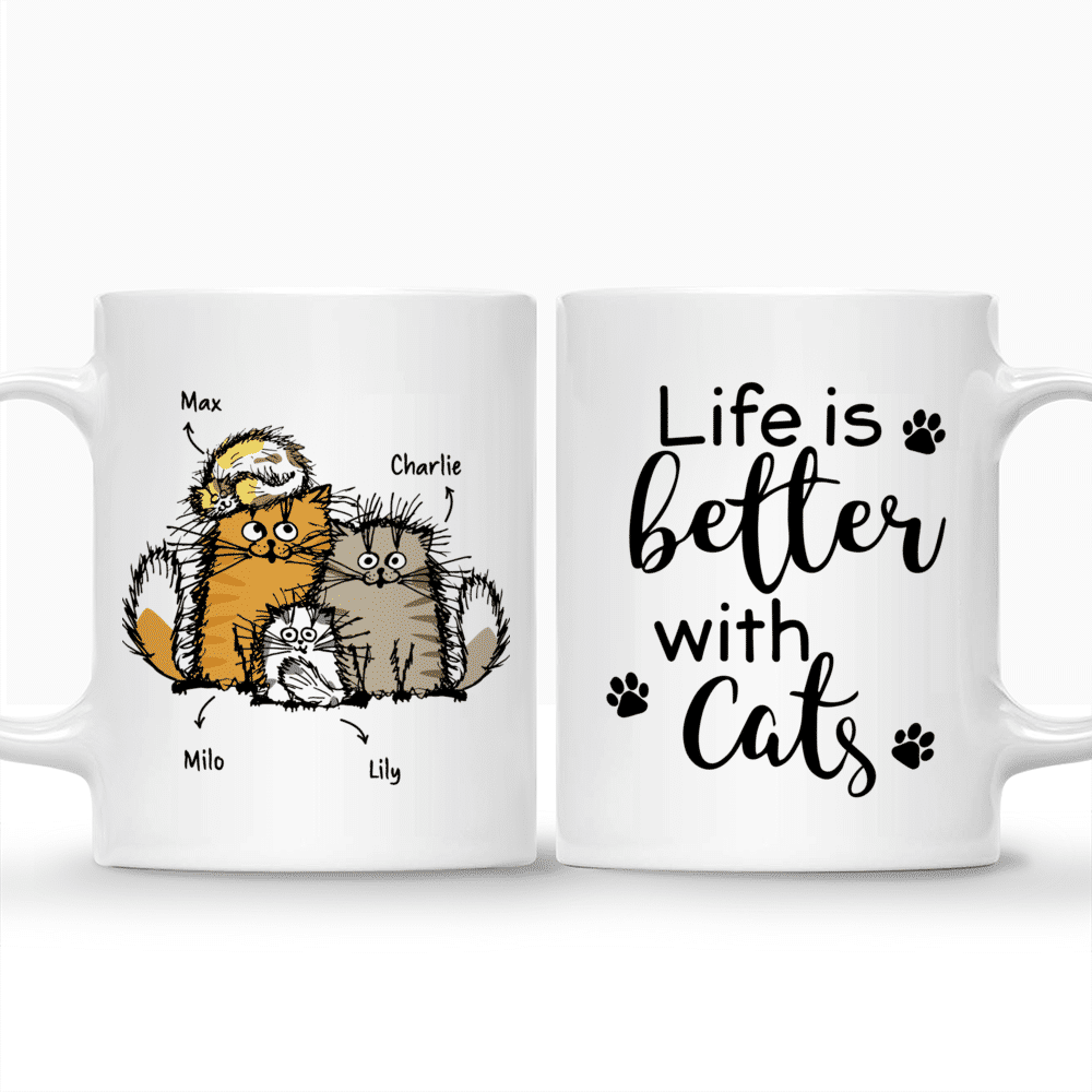 Cat Family - Life is better with Cats - Personalized Mug_3
