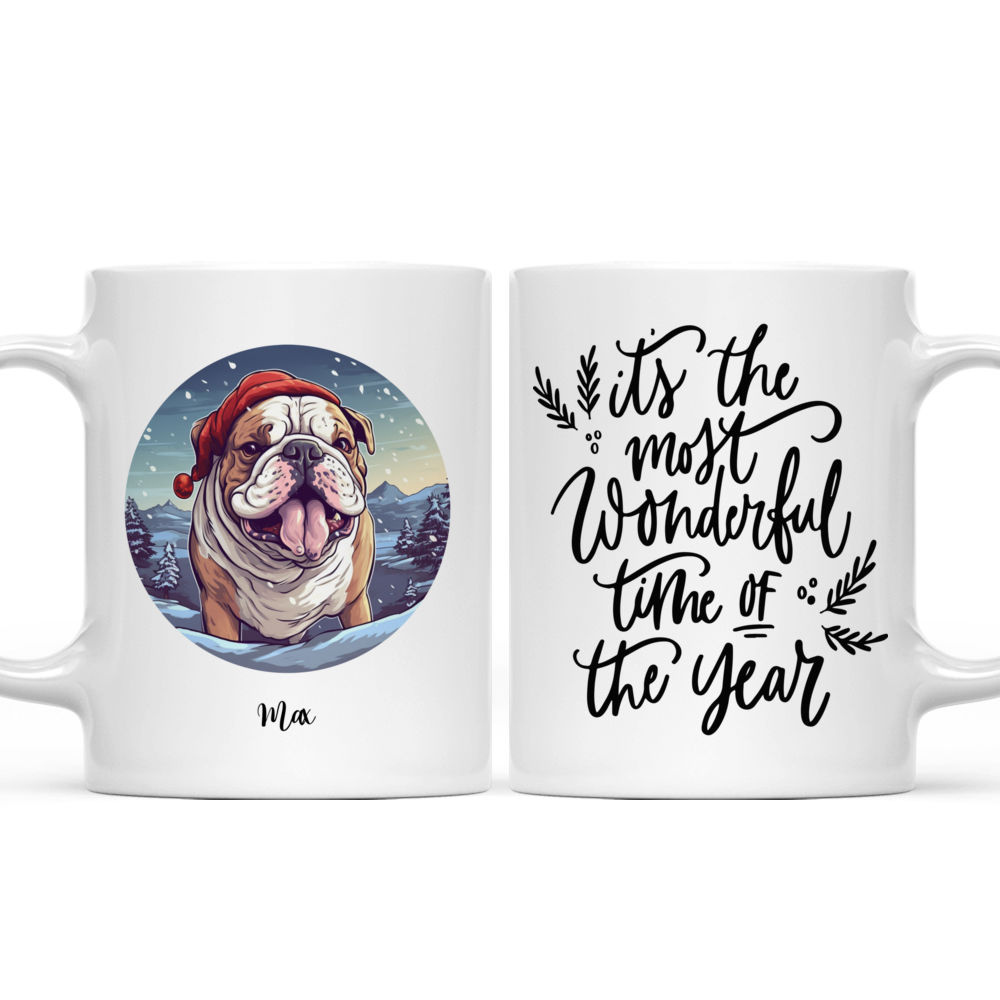 Personalized Mug - Christmas Dog Mug - Bulldog It's the Most Wonderful Time of the Year_3