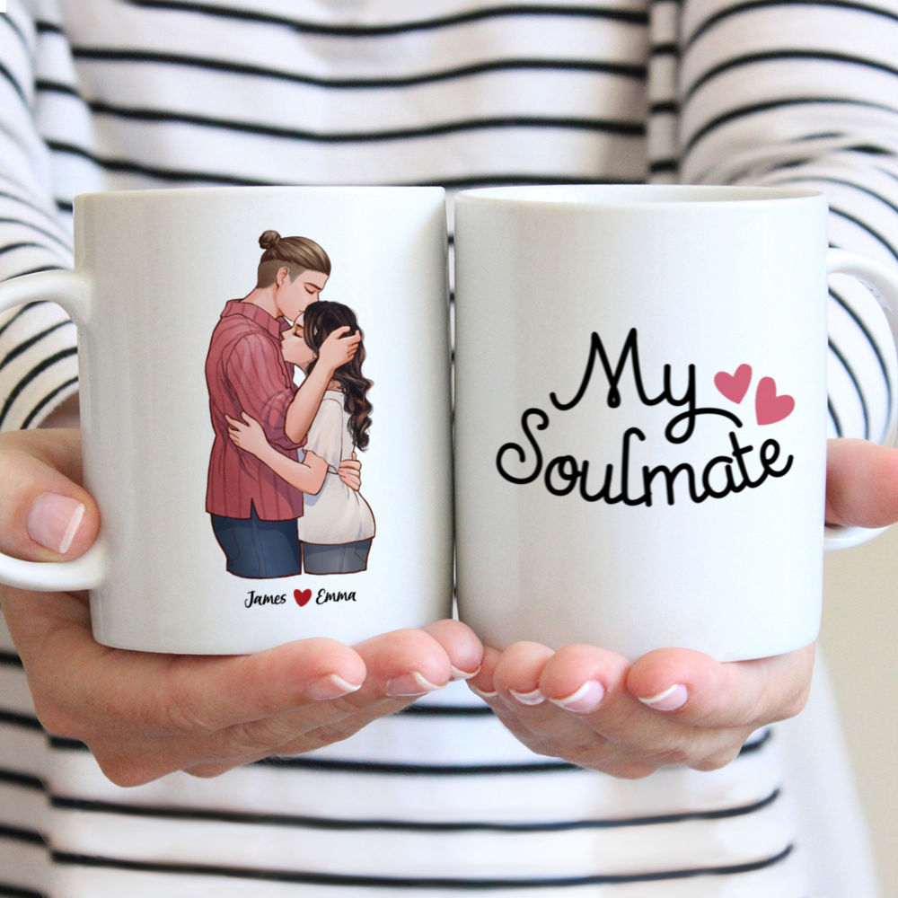 Personalized Mug - Couple Hugging - My Soulmate - Valentine's Day