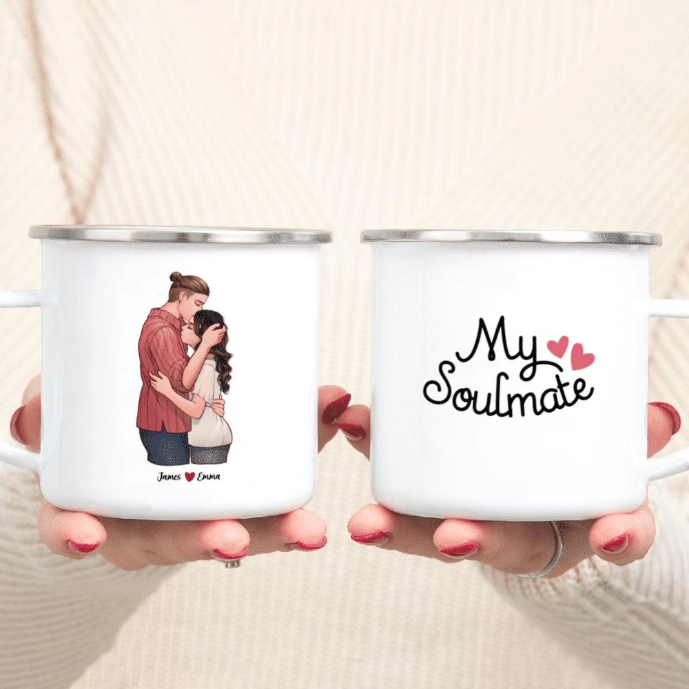 Personalized Mug - Couple Hugging - My Soulmate - Valentine's Day