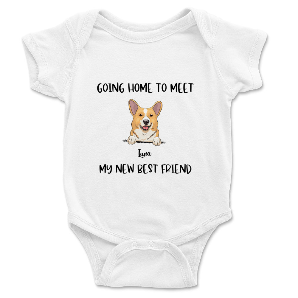 Custom Baby Onesies - Going Home to Meet My New Best Friends (34605) - Personalized Shirt_2