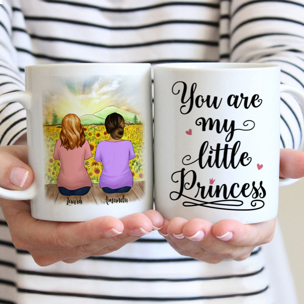 Mother & Daughter Sunflower - You are my Little Princess - Personalized Mug