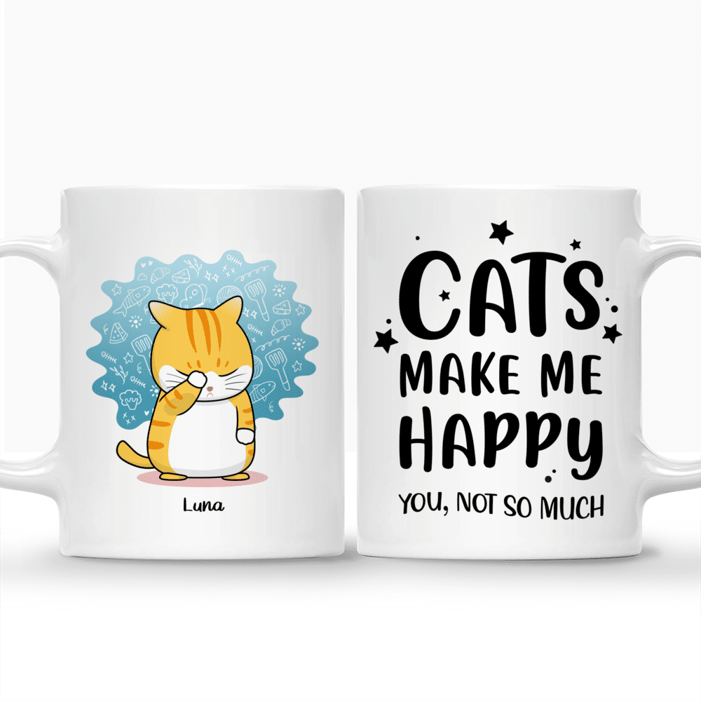 Personalized Mug - Funny Cat Mug - Cats make me Happy You not so much_3