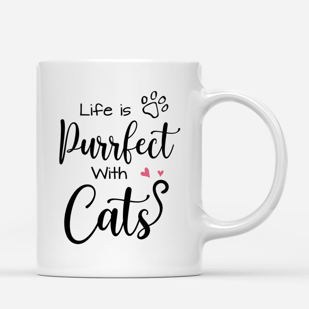 Personalized Mug - Girl and Cats Autumn - Life is purrfect with Cats_2