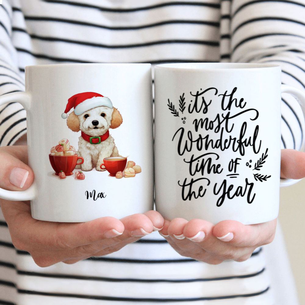 Christmas Dog Mug - Cute Bichon Frise Dog Christmas Mug with Hot Chocolate Cups - Mug