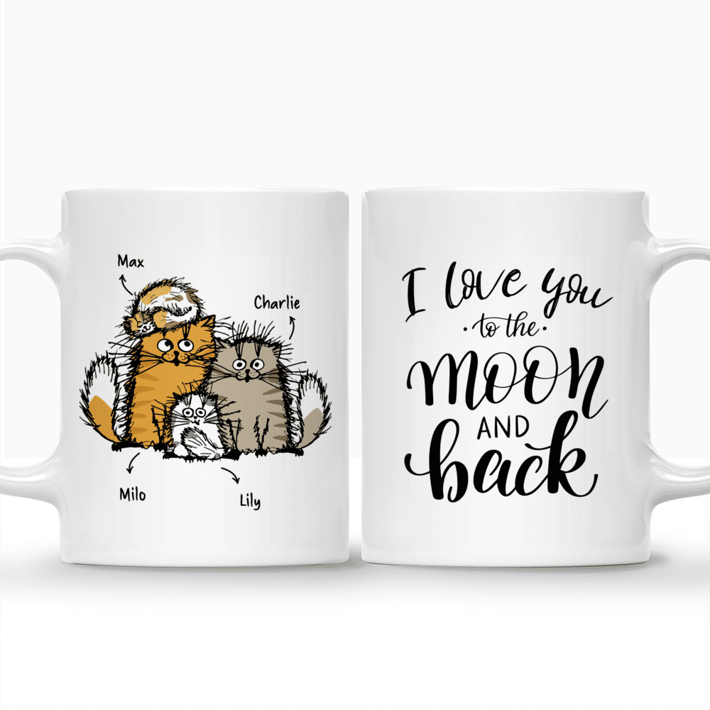 Personalized Mug - Cat Family - I love you to the moon and back_4