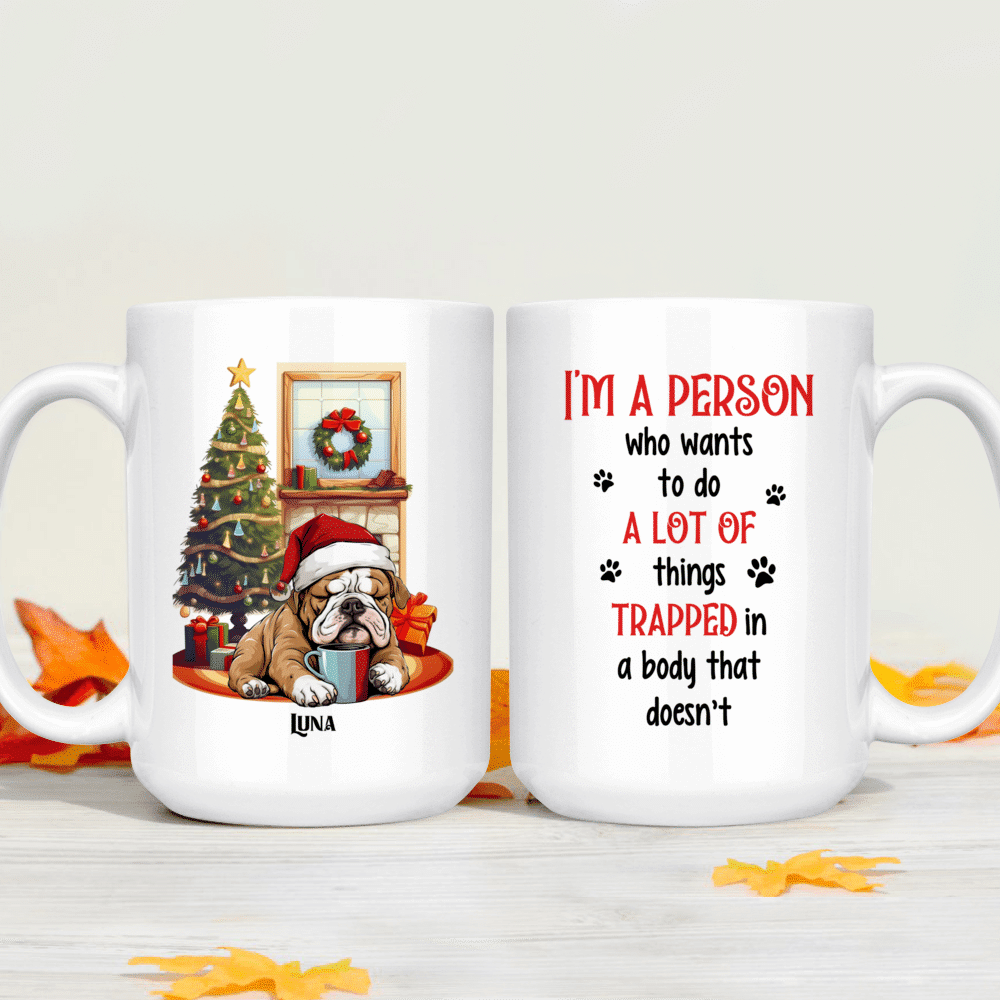 Personalized Dog Sleeping In A Tiny Cup Christmas Holiday-Two Sided Or -  nany_shops