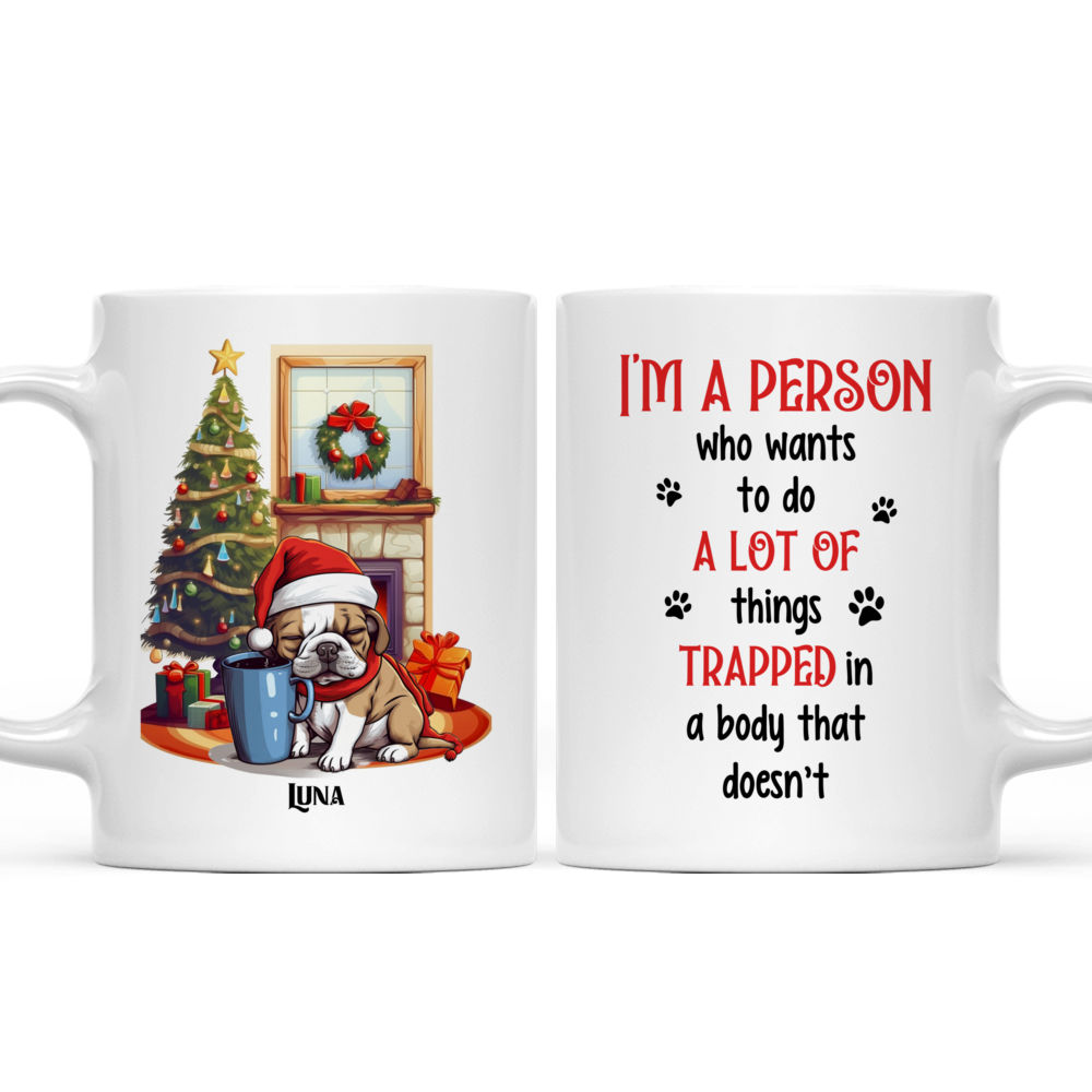 Christmas Dog Mug - Lazy French Bulldog Dog Sleeping with Christmas Dog Mug - Mug_3