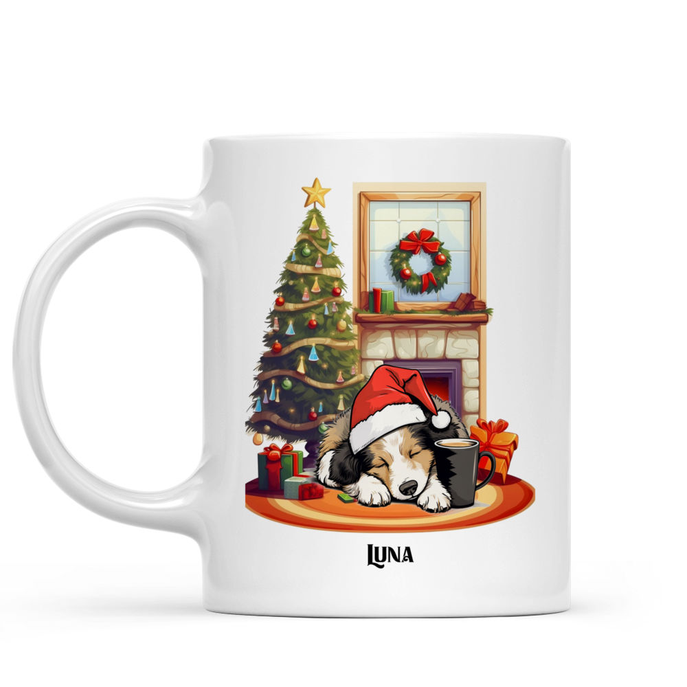 Personalized Dog Sleeping In A Tiny Cup Christmas Holiday-Two Sided Or -  nany_shops