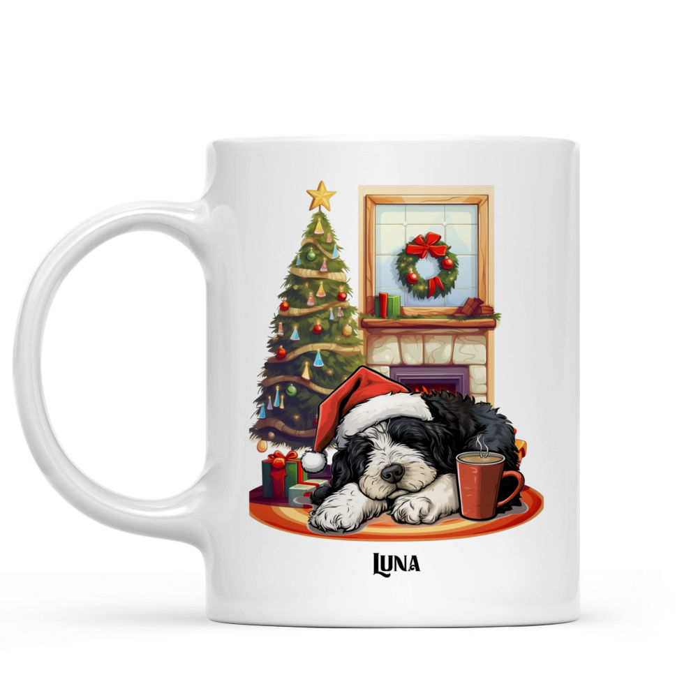 Christmas Dog Mug - Lazy Portuguese Water Dog Sleeping Christmas Dog Mug - Mug_1