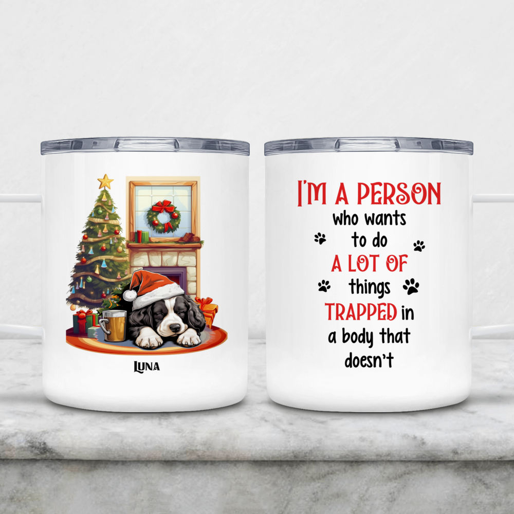 Personalized Dog Sleeping In A Tiny Cup Christmas Holiday-Two Sided Or -  nany_shops