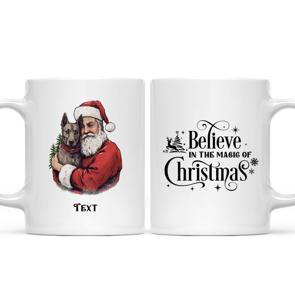 Christmas Dog Mug - Vintage Santa Claus Hugging Australian Cattle Dog Christmas Mug - Mug_3