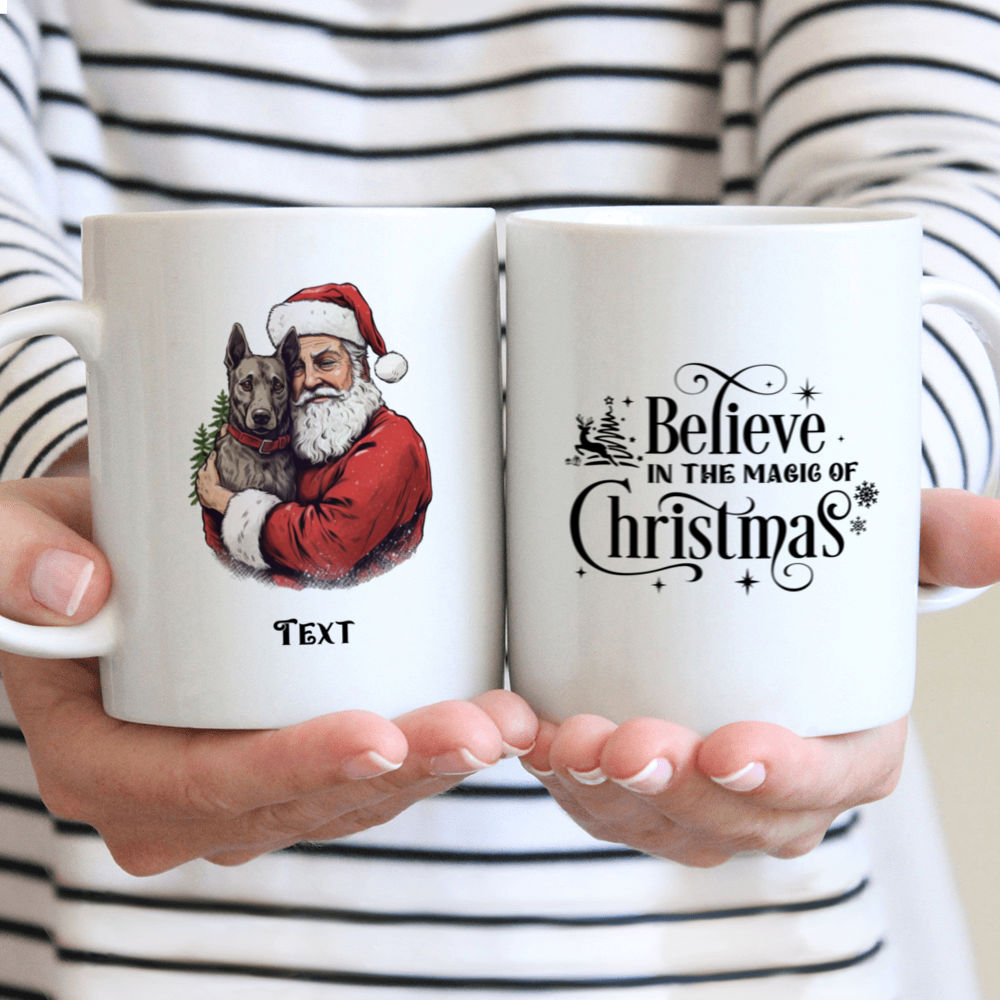 Christmas Dog Mug - Vintage Santa Claus Hugging Australian Cattle Dog Christmas Mug - Mug