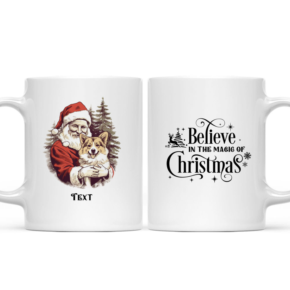 Vintage Santa Claus Hugging Pembroke Welsh Corgi Dog Christmas Mug