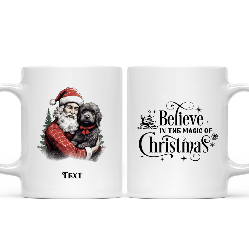 Christmas Dog Mug - Vintage Santa Claus Hugging Portuguese Water Dog Christmas Mug - Mug_3