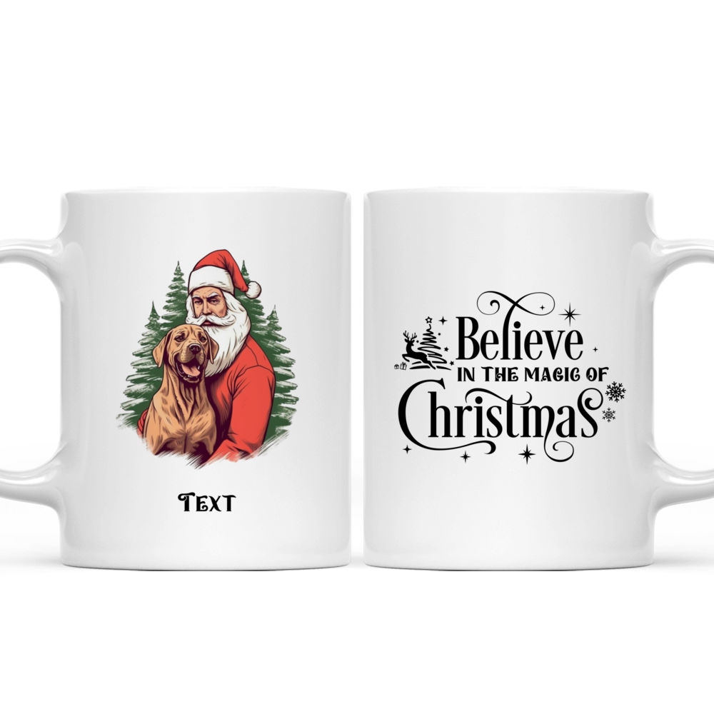 Christmas Dog Mug - Vintage Santa Claus Hugging Rhodesian Ridgeback dog Christmas Mug - Mug_3