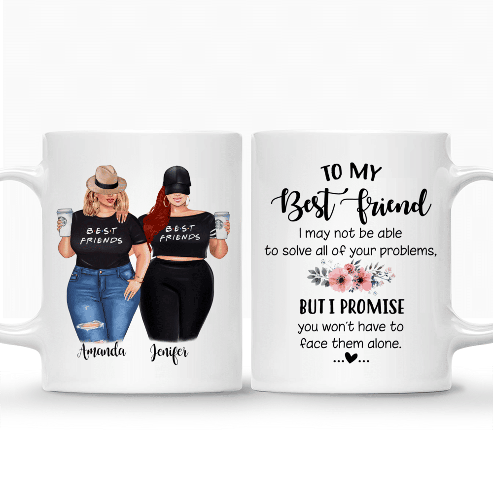 Trendy Faux Rose Gold Script, Best Friends Photo Coffee Mug