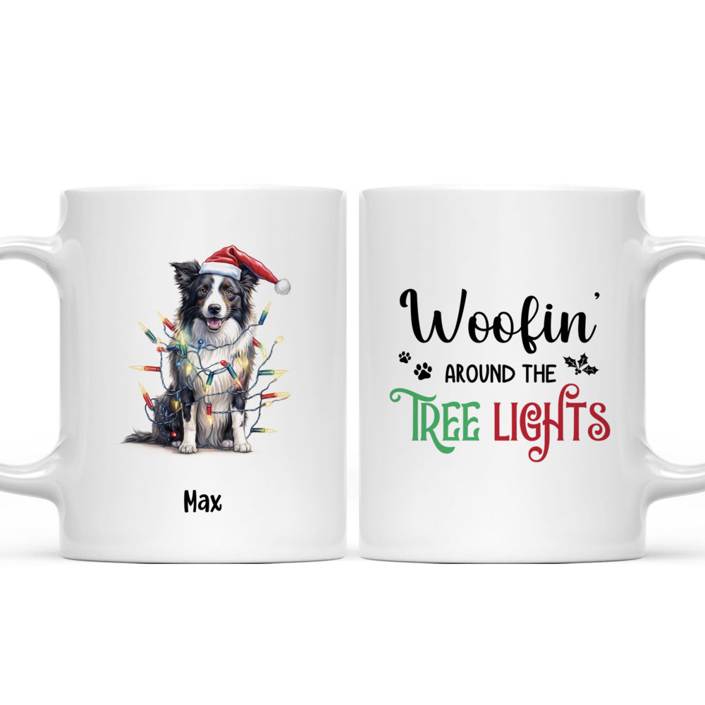 Christmas Dog Mug - Christmas Border Collie Dog with Christmas Lights - Mug_3